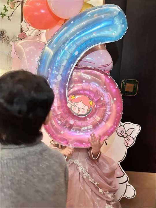 5 Balloon - Starry Sky Birthday Number Balloons, 40 Inch Party Decorations | - Image 4