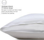 ALASKA BEAR Silk Pillowcase Envelope Closure, 22 Momme 100 Percent Long Overlap Sleeve Mulberry Silk Pillow Case Foldover Design, Machine Washable and NO Zipper, Queen (1, Cool White)