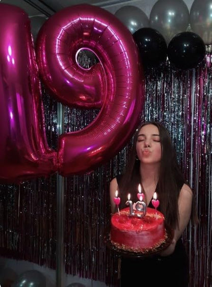 Hot Pink Number 9 Balloon 40 inch, Balloon numbers party supplies, deco photo - Image 5