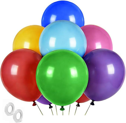 Assorted Rainbow Balloons 10 Pack 36 inch Round Bright Latex Balloons Assorted by BOMSI