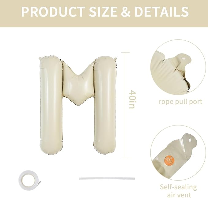 TONIFUL 40 Inch Big Cream White MR & MRS Balloons Large Ivory White Mr and Mrs - Image 2