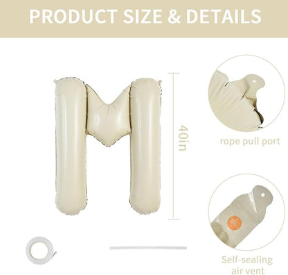 TONIFUL 40 Inch Big Cream White MR & MRS Balloons Large Ivory White Mr and Mrs - Image 2