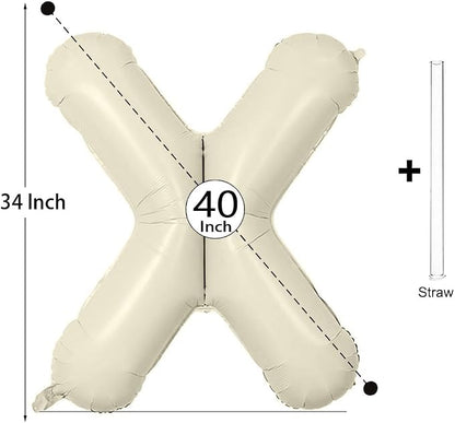 Letter Balloon 40Inch Cream White Big Alphabet Balloons Letter X | Giant Foil - Image 2