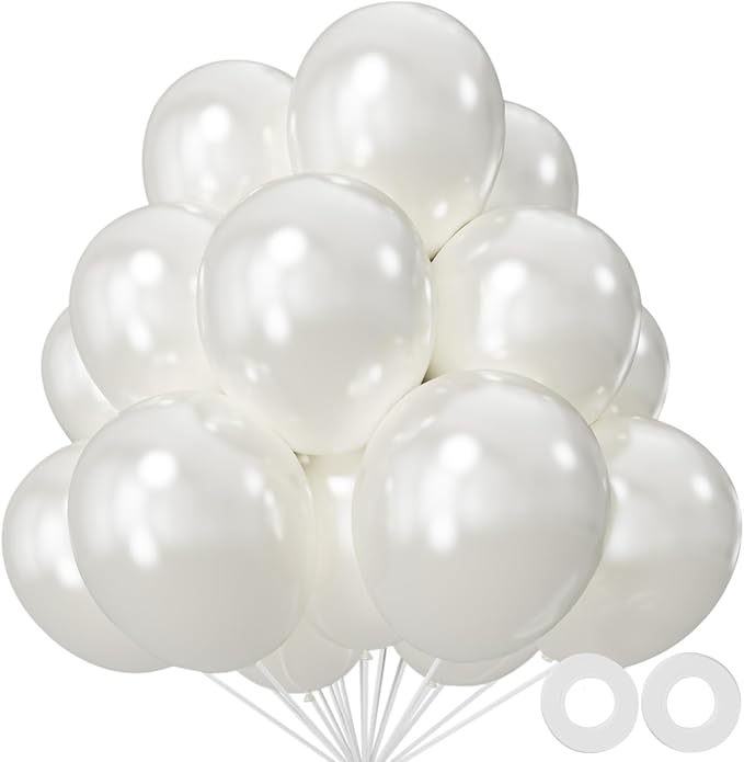 110pcs Pearl White Balloon 12 inch, Pearl white Latex Balloons by KUULBELAballoons