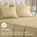 King Pillow Cases Set of 10 - Ultra Soft Hotel Quality Pillowcase Covers - Comfy & Wrinkle Free - Shrink, Stain and Fade Resistant - Easy-Care, Machine Washable Pillow Protectors - 10 Pcs Set - Beige