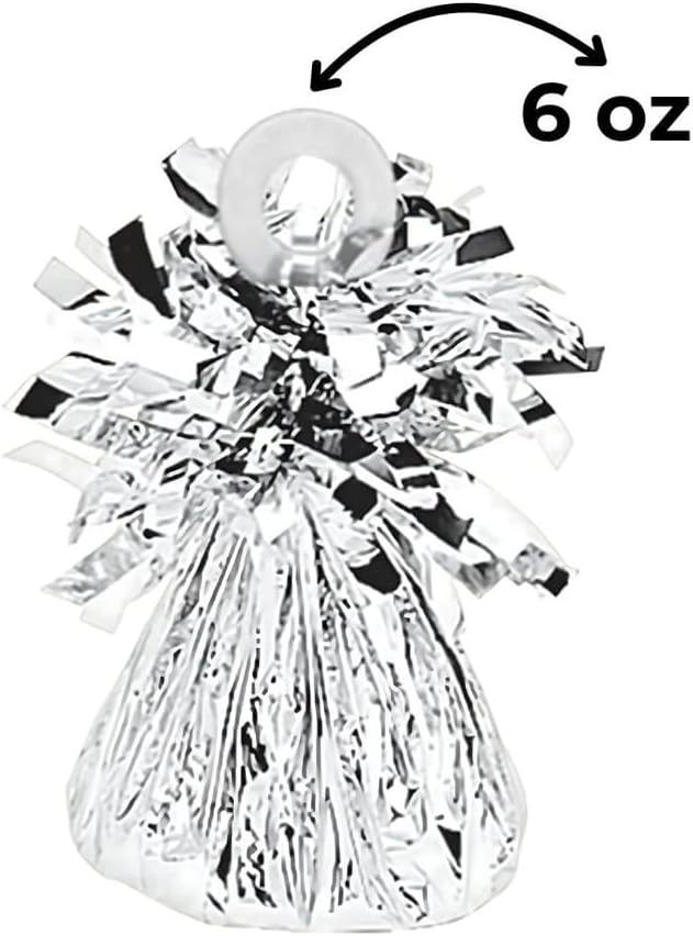 Silver Small Foil Balloon Weight - 6 oz - Vibrant Silver Hue Perfect - Image 6