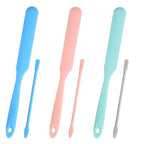 6PCS Non-Stick Wax Spatulas Set, Reusable Silicone Spatula Waxing Applicator for Hair Removal Body Home Salon Use (Pink Blue Gray Green)
