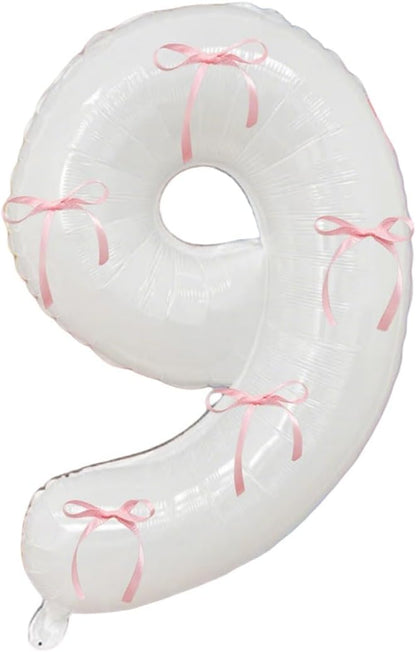 32 Inch White Number Foil Balloon by Tsangbaby