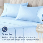 King Pillow Cases - 2 Pack - Super Soft Pillowcase Covers - Envelope Enclosure - Hotel Quality Pillow Protectors - Wrinkle Free, Shrink & Stain Resistant - Machine Washable - 20" x 40" (Light Blue)