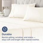 King Pillow Cases Set of 4 - Ultra Soft Hotel Quality Pillowcase Covers - Comfy, Cozy & Wrinkle Free - Shrinkage, Stain & Fade Resistant - Machine Washable Pillow Protectors - 4 Piece Set - Off White