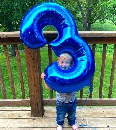 Navy Blue Number 3 Balloon 40 inch, 3rd Birthday Party Balloons Decorations | - Image 5