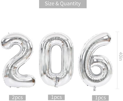 TONIFUL 2026 Graduation Balloons 40 Inch Number Balloons Aluminum Foil Mylar - Image 2