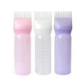 YANTAISIYU Root Comb Applicator Bottle 6 Ounce Hair Oiling Applicator 3 Pieces Hair Dye Bottle Hair Root Comb with Graduated Scale (Pink White Purple)