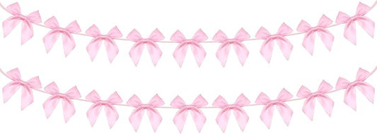 2pcs Pink Bow Garland Banner by Haptda