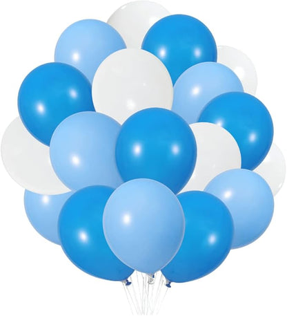 300 Pack Blue and White Balloons 100 of each of the 3 colors 12 inch White Blue by ZWZLIULIAN