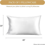 INFIIXSO Mulberry Silk Pillowcase for Hair and Skin, Silk Pillow Cases King Size with Hidden Zipper 20x40 Inches, Extraordinary Smooth and Soft Cooling Pillow Cases for Hot Sleepers(White, 1 Pack)