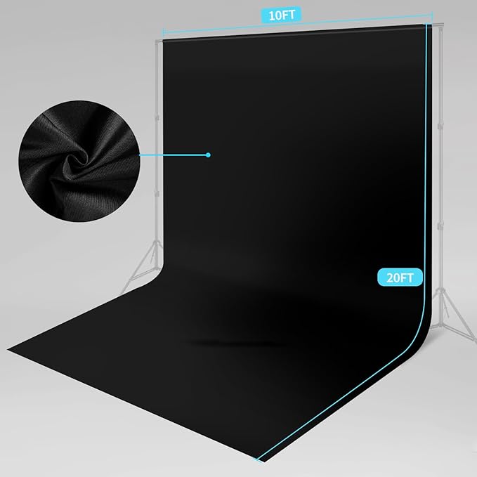 10 x 20 ft Backdrop Background Black Screen Black Backdrop - Image 2