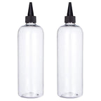 Applicator Bottle for Hair, 16.9 ounce Hair Color Applicator Bottle 2 Pack Squeeze Bottle Transparent Oil Bottles for Hair, PET Plastic Refillable Bottles with Twist Top Cap