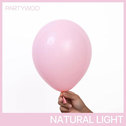 PartyWoo Light Pink Balloons 101pcs Pastel Pale Baby Pink Color | Balloons - Image 2