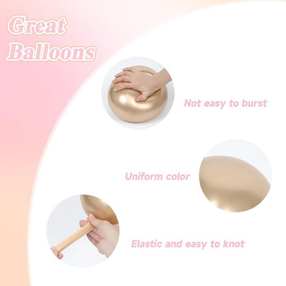 60pcs Pink and Gold Balloons 12inch - Image 3