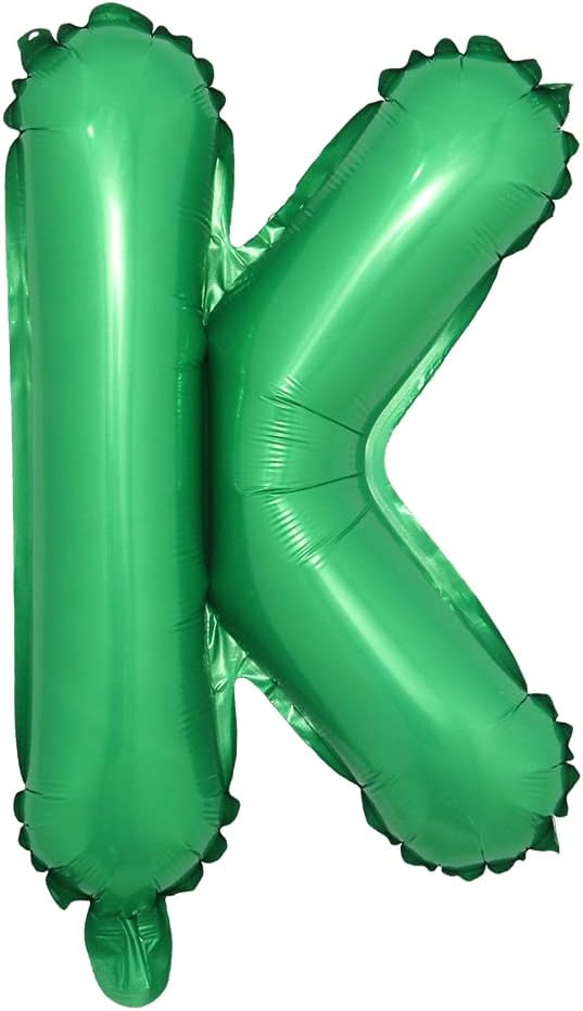 16 inch Green Alphabet Letter and Number Balloons Set Package, Aluminum Hanging by RUIANSI