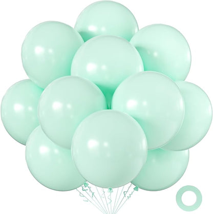 Pastel Green Balloons 18 Inch 24 Pack Matte Helium Latex Round Balloons by KALOR