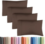 Queen Pillow Cases - 4 Pack - Super Soft Pillowcase Covers - Envelope Enclosure - Hotel Quality Pillow Protectors - Wrinkle Free, Fade, Shrink & Stain Resistant - Machine Washable - 20" x 30" (Brown)