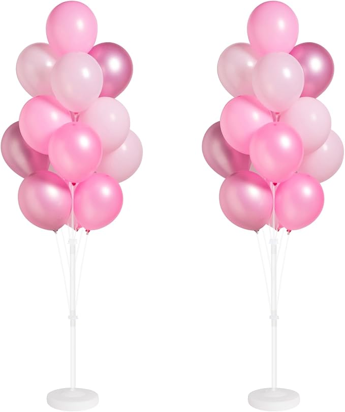 Pink Balloon Stand Kit Set of 2 by Tosuced