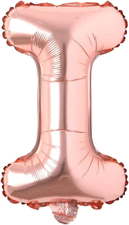 16" inch Single Rose Gold Alphabet Letter number Balloons Aluminum Hanging Foil by REIANS