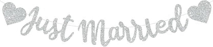 BEISHIDA Silvery Just Married Banner by Beishida