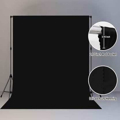 Black Photography Backdrop for Photoshoot, Fabric 8x10ft | Polyester Studio - Image 6