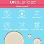 UNBLENDED Rosemary Oil 100% Pure & Natural – For Hair Growth, Scalp Care & Skin – 60ml / 2oz