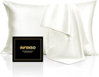 INFIIXSO Mulberry Silk Pillowcase for Hair and Skin, Silk Pillow Cases Queen with Hidden Zipper 20x30 Inches, Extraordinary Smooth and Soft Cooling Pillow Cases for Hot Sleepers(Cream, 1 Pack)