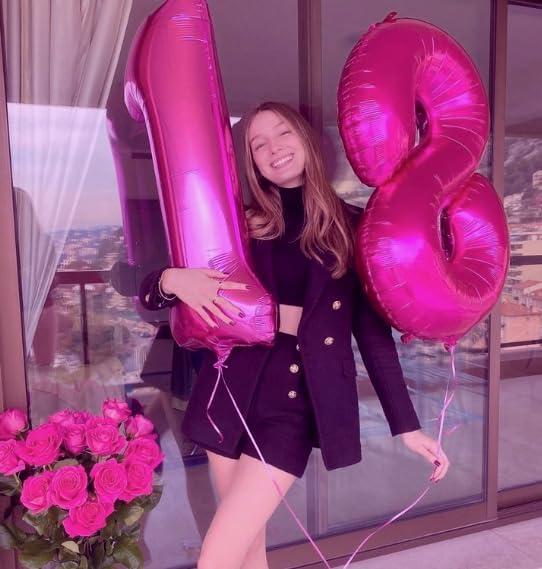 Rosy Purple Number 8 Balloon 40 inch, 8th Birthday Party Balloons Decoration | - Image 6