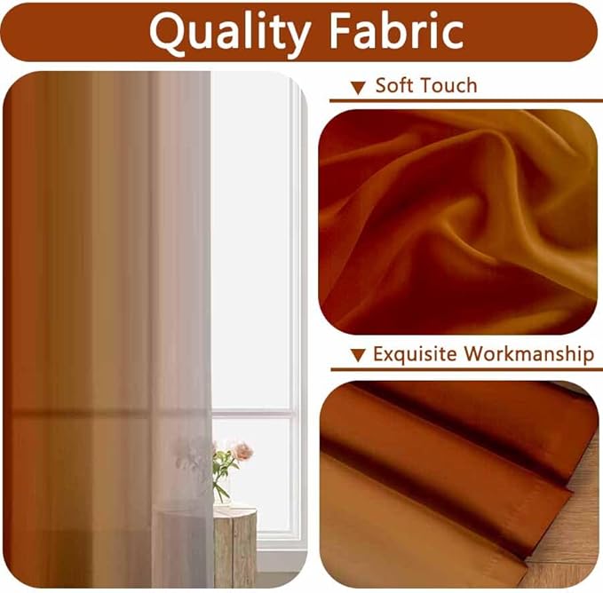 Burnt Orange Curtains 63 Inch Length - Image 5