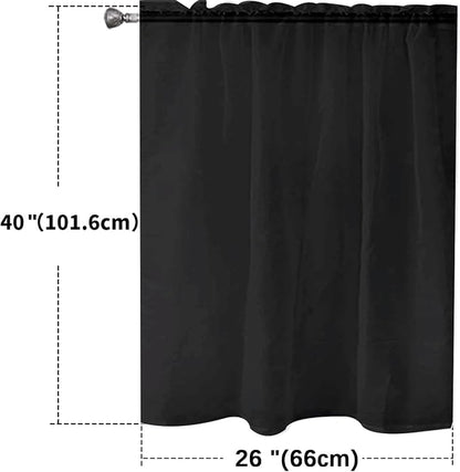 SpaceDresser Basic Rod Pocket Sheer Voile Window Curtain Panels Black 1 Pair 2 - Image 2