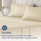 Queen Pillow Cases Set of 2 - Ultra Soft Hotel Quality Pillowcase Covers - Comfy, Cozy & Wrinkle Free - Shrinkage, Stain and Fade Resistant - Machine Washable Pillow Protectors - 2 Piece Set - Cream
