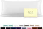 Silk Body Pillowcase Mulberry Silk Pillow Cases with Zipper Soft Breathable Smooth Cooling 20x54 inches Pillowcase for Sleep (White,20"X 54",1Pcs)