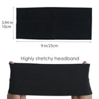 Headbands for Women 3 Pcs Black Wide Cotton Non-slip Stretchy Elastic Head Wrap Holder Hair Accessories