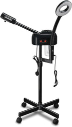 Winado 2 in 1 Facial Steamer with 5X Magnification Light, Deep Cleaning for Personal Skin Care, Beautician Steamer Professional Humidifier Facial Spa Mist Steam for Home & Beauty Salon, Black