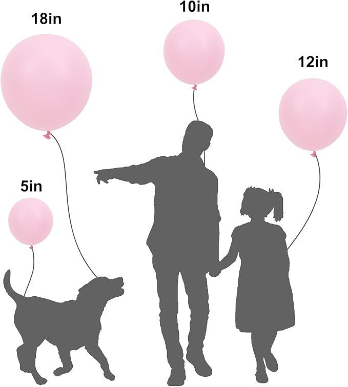 APLANET 150pcs Light Pink Balloons Different Sizes 18 12 10 5 Inch, Pastel - Image 3