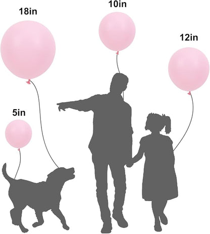 APLANET 150pcs Light Pink Balloons Different Sizes 18 12 10 5 Inch, Pastel - Image 3