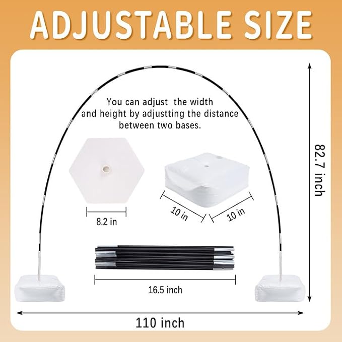 Balloon Arch Kit Stand 10 ft Wide 9 ft Tall Adjustable - Image 4