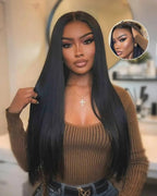 Lemoda 13x6 Full Lace Frontal Wig 180% Density Straight Lace Front Wigs Human Hair HD Transparent Lace Glueless Wig Pre Plucked 15A Brazilian Virgin Human Hair Wigs for Women 20 Inch