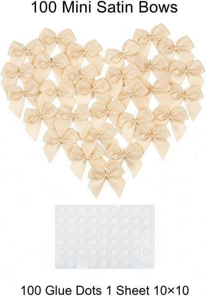 100 Mini Satin Ribbon Bows, Small Bows - Image 3