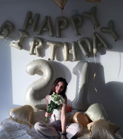 Cream White Number 1 Balloon 40 inch, Number 1 Birthday - Image 4