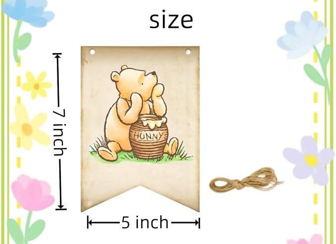 Classic Winnie Oh Baby Banner for Baby Shower Decorations Pooh First Birthday - Image 2