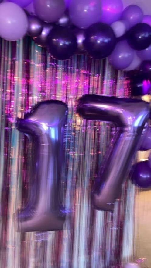 Purple Number 7 Balloon 40 inch, Balloon numbers party supplies, deco photo - Image 4