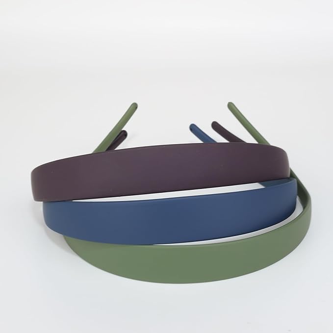 3 Pack Headbands Designed for Eyewear,Flex No Pressure Hairbands for Women Comfortable Plastic Headbands with Teeth Matte-Royal Blue,Green,Dark Purple