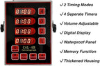 Commercial Kitchen Timer, 4-Channel Digital Timer for Cooking, Loud Alarm Volume +/-, Food Truck Restaurant Supplies, Heavy Duty Stainless Steel Large Timers with Waterproof Panel & Memory Function